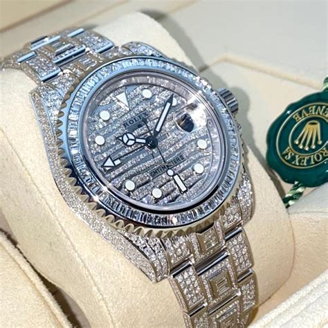 rolex iced out baguette|iced out Rolex for sale.